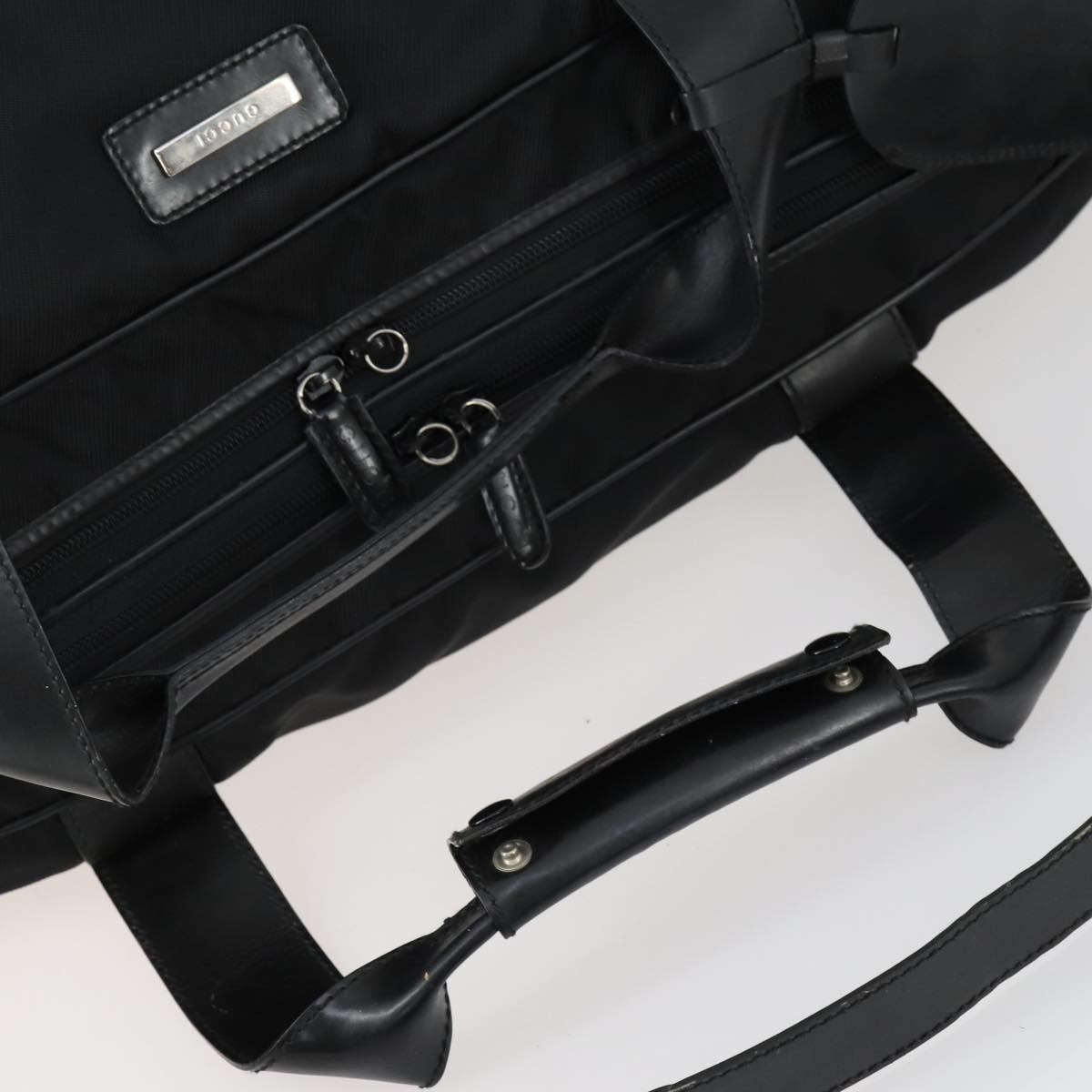 GUCCI Boston Bag Nylon 2way Black Silver Auth 151512