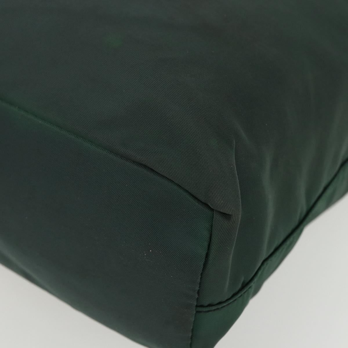 PRADA Tote Bag Nylon Green Silver Auth 151513