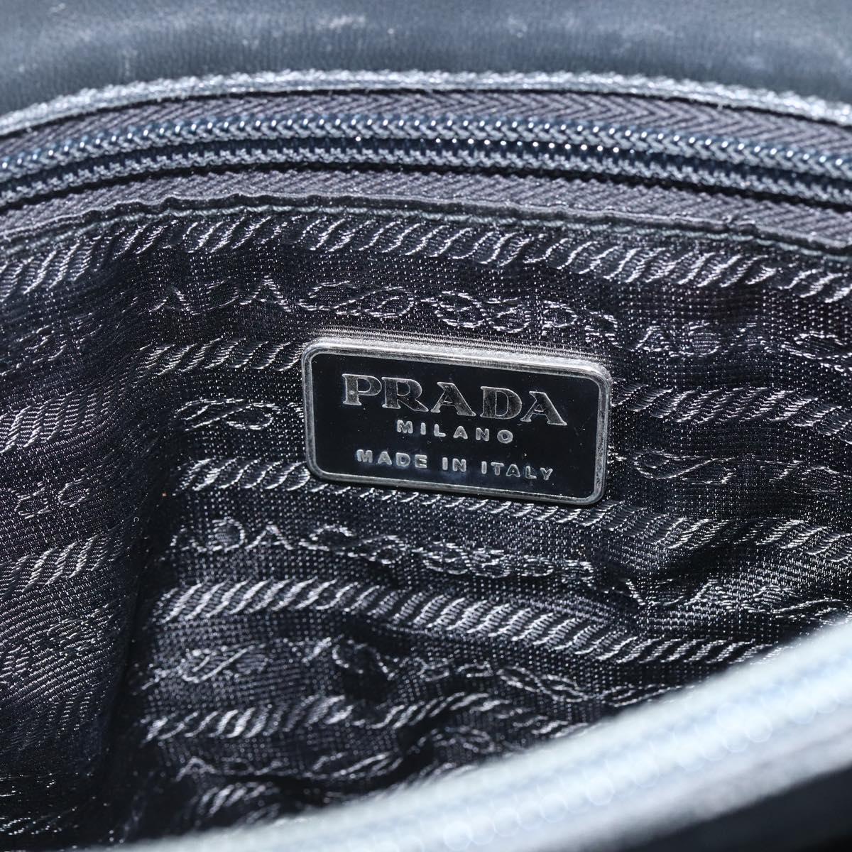 PRADA Tote Bag Nylon Green Silver Auth 151513