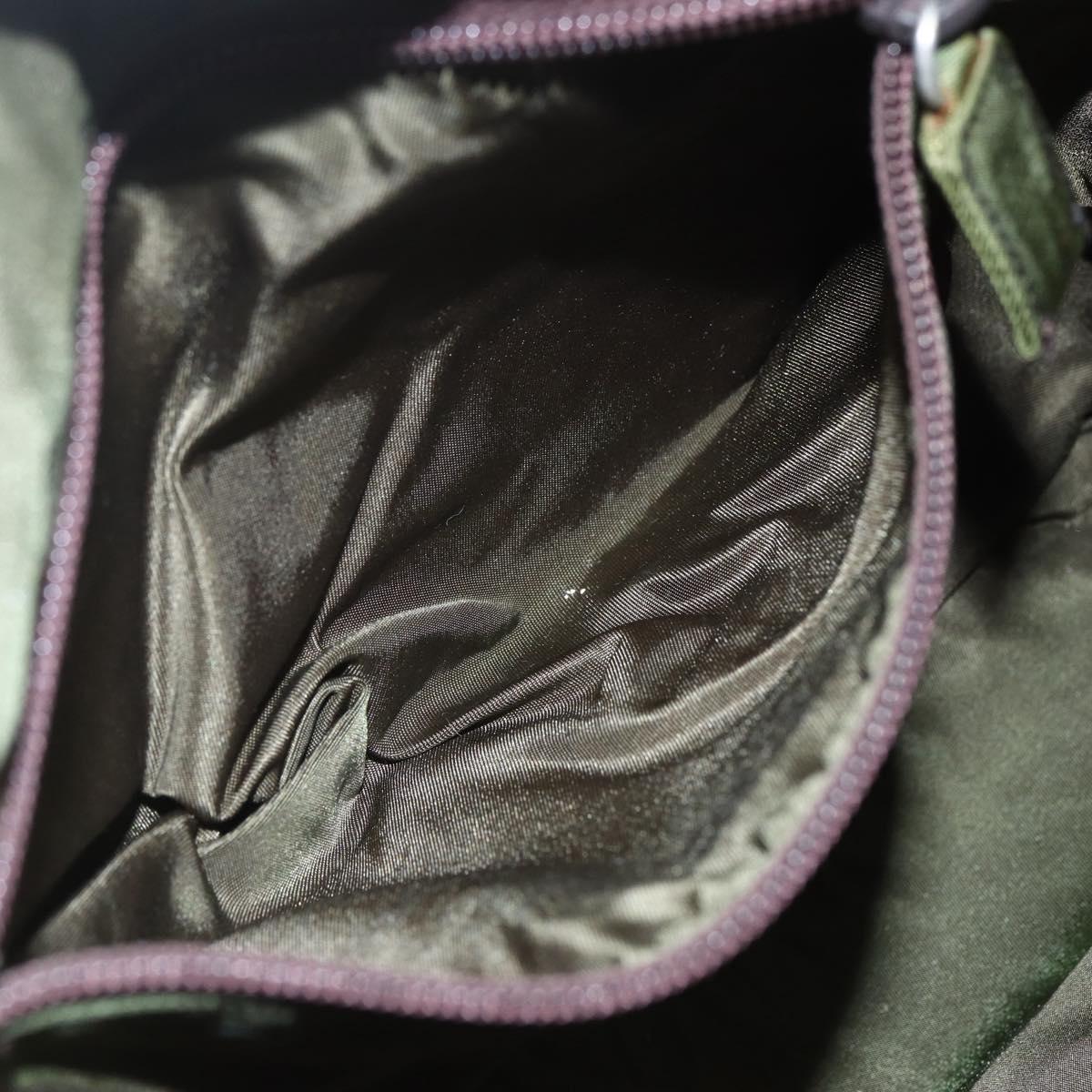 PRADA Shoulder Bag Nylon Green Silver Auth 151514