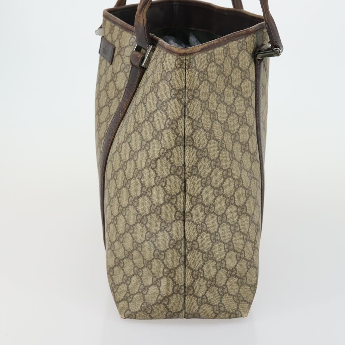 GUCCI GG Canvas Supreme Shoulder Bag Leather 4 Set Beige Red Auth 151517