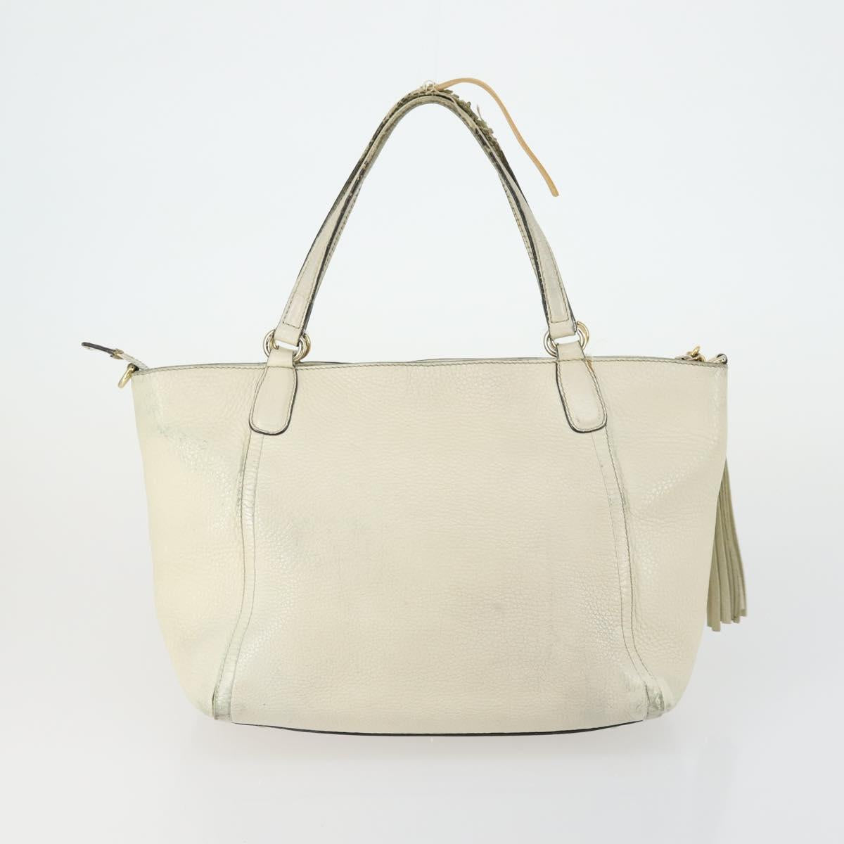GUCCI GG Canvas Supreme Shoulder Bag Leather 4 Set Beige Red Auth 151517