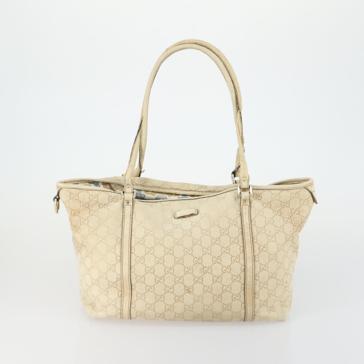 GUCCI GG Canvas Supreme Shoulder Bag Leather 4 Set Beige Red Auth 151517