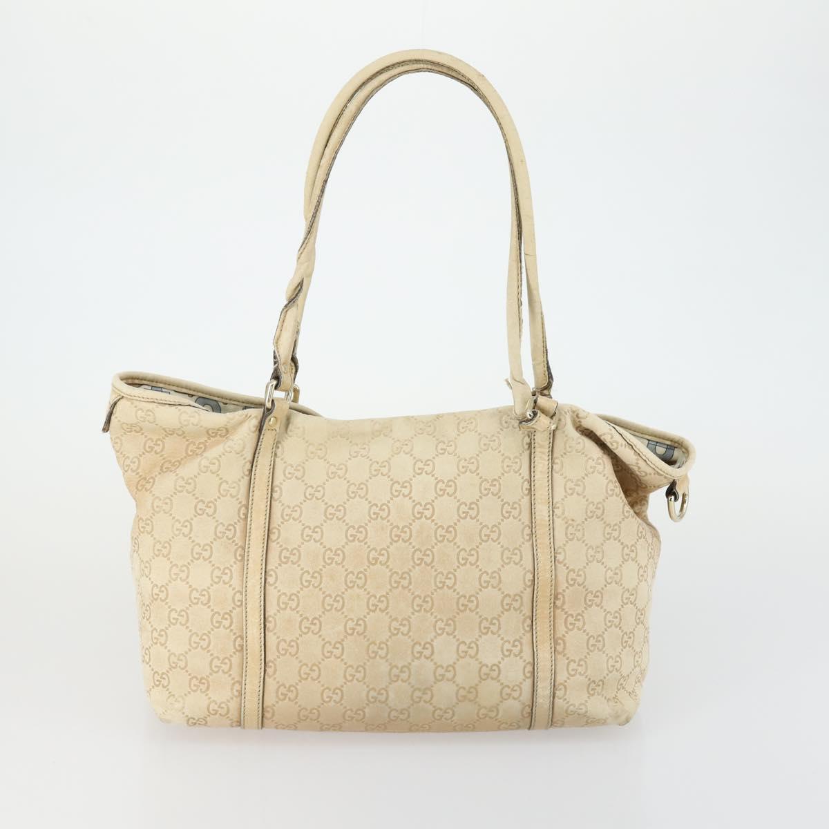 GUCCI GG Canvas Supreme Shoulder Bag Leather 4 Set Beige Red Auth 151517