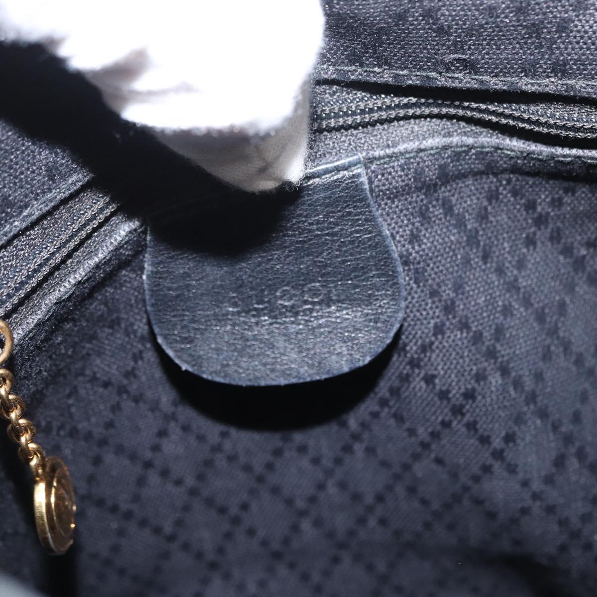 GUCCI Bamboo Backpack Leather Black Gold 003 2058 0030 Auth 151518