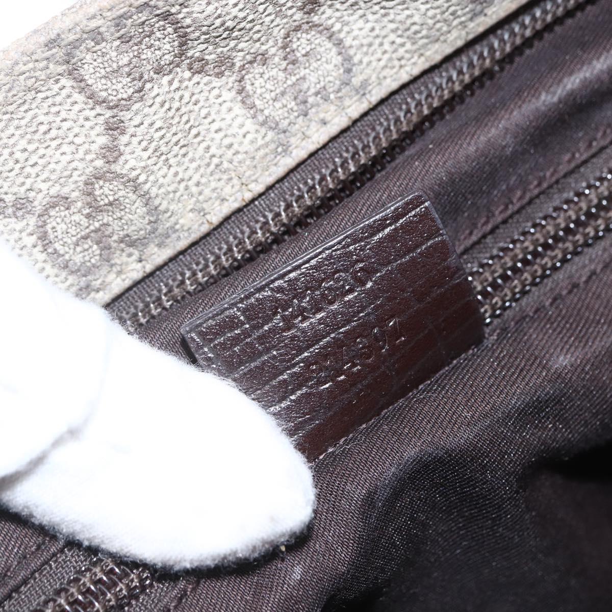 GUCCI GG Supreme Shoulder Bag PVC Beige Silver Auth 151520