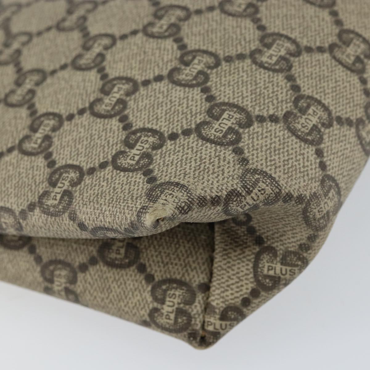 GUCCI GG Plus Supreme Clutch Bag PVC Beige Auth 151524