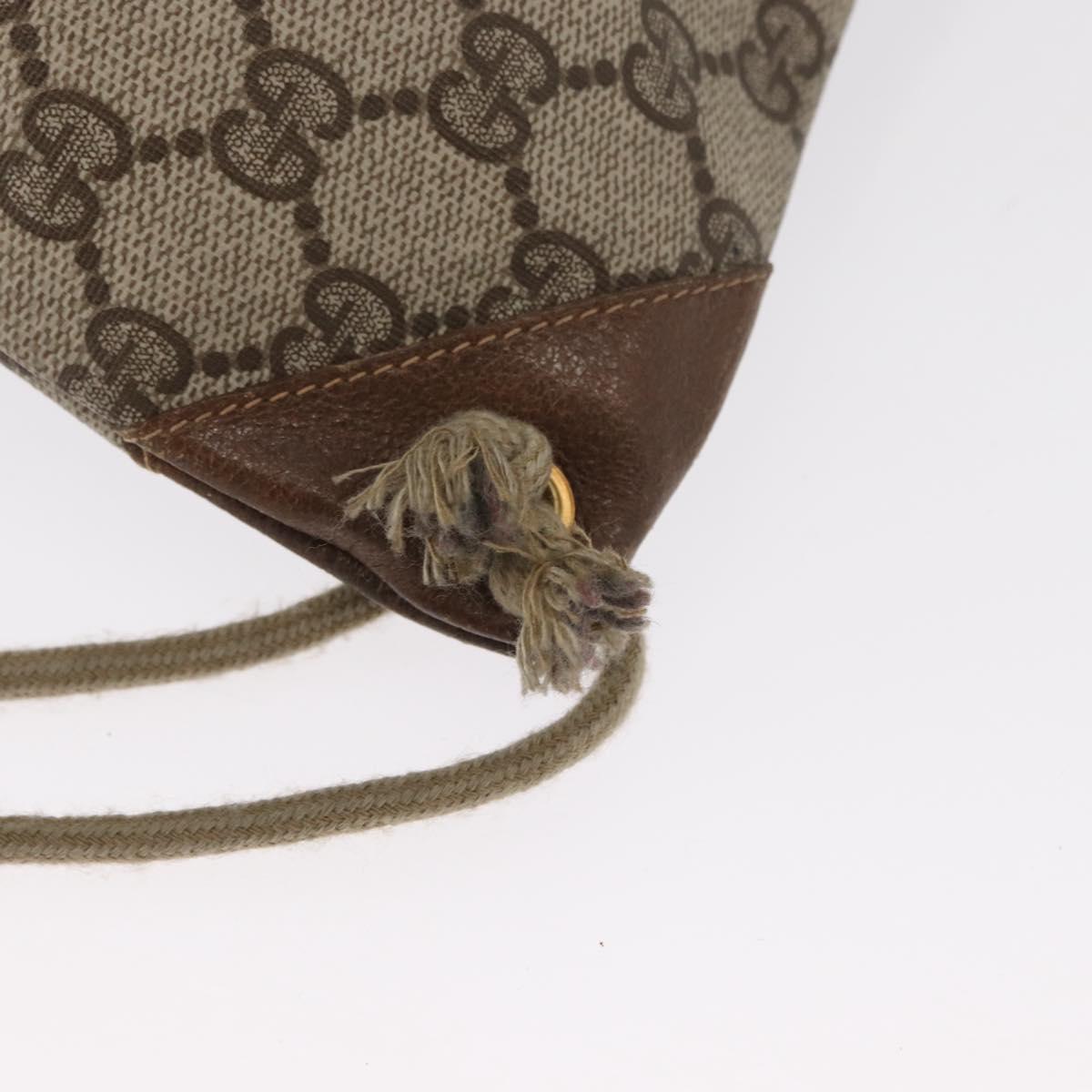 GUCCI GG Supreme Purse Shoulder Bag PVC Beige Gold 97 19 302 Auth 151526