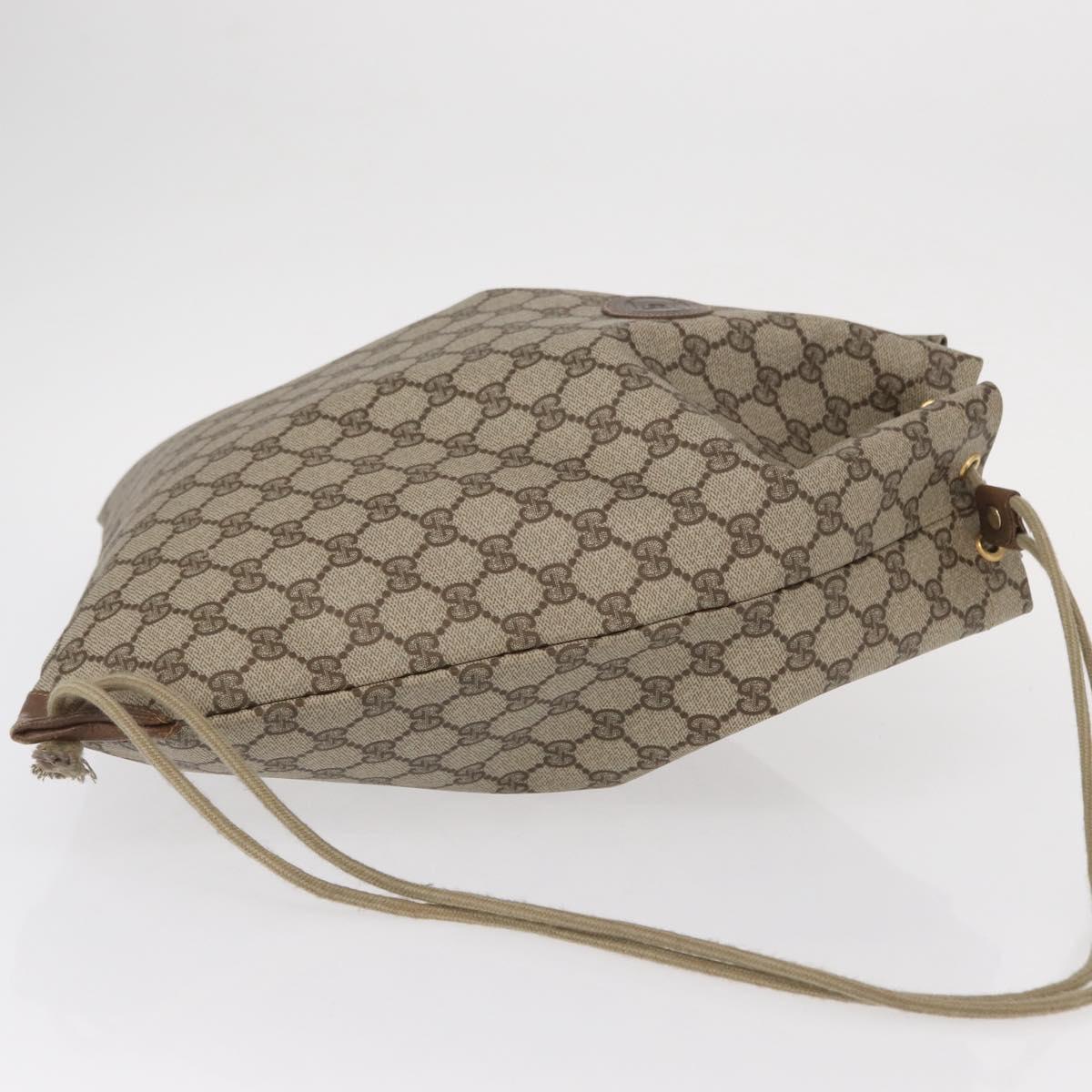 GUCCI GG Supreme Purse Shoulder Bag PVC Beige Gold 97 19 302 Auth 151526
