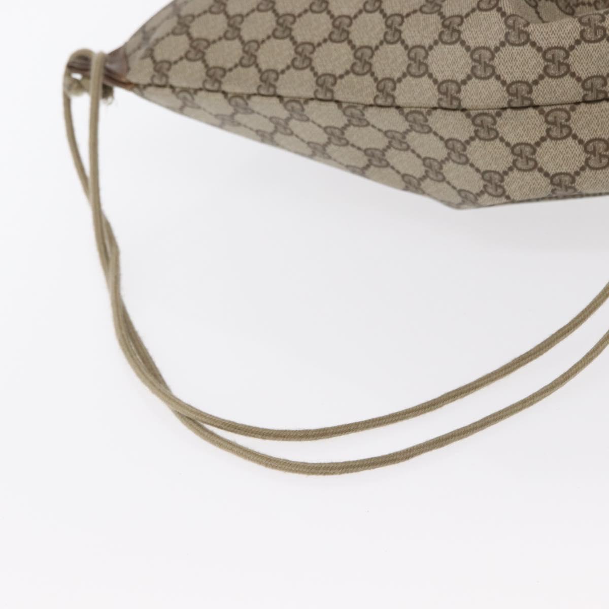 GUCCI GG Supreme Purse Shoulder Bag PVC Beige Gold 97 19 302 Auth 151526