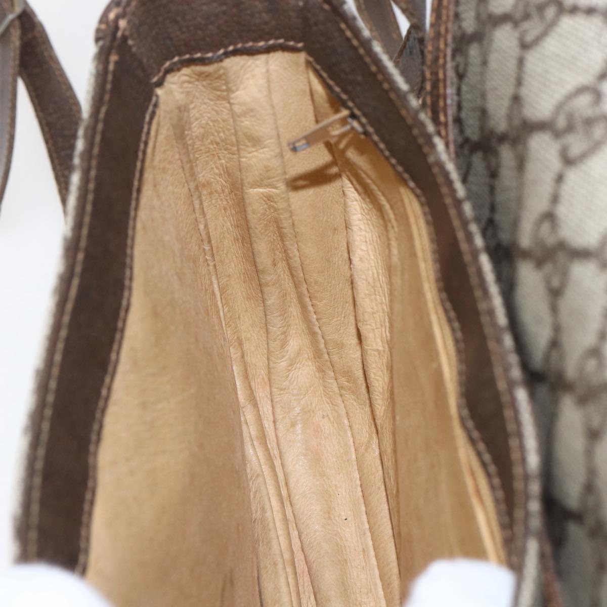 GUCCI GG Supreme Shoulder Bag PVC Beige Gold Auth 151529