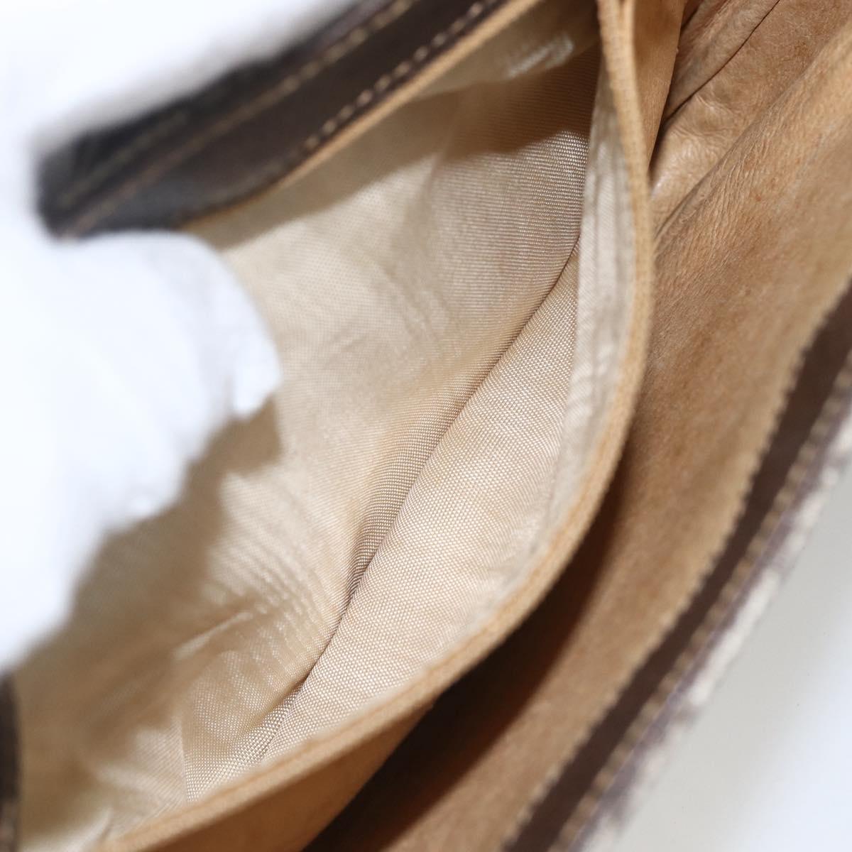 GUCCI GG Supreme Shoulder Bag PVC Beige Gold Auth 151529