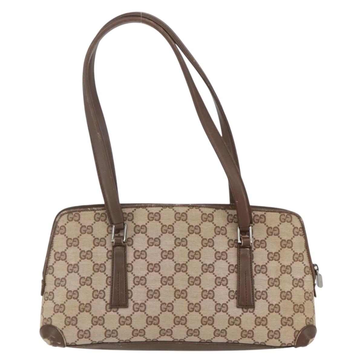 GUCCI GG Canvas Hand Bag Beige 001 4283 Auth 151530