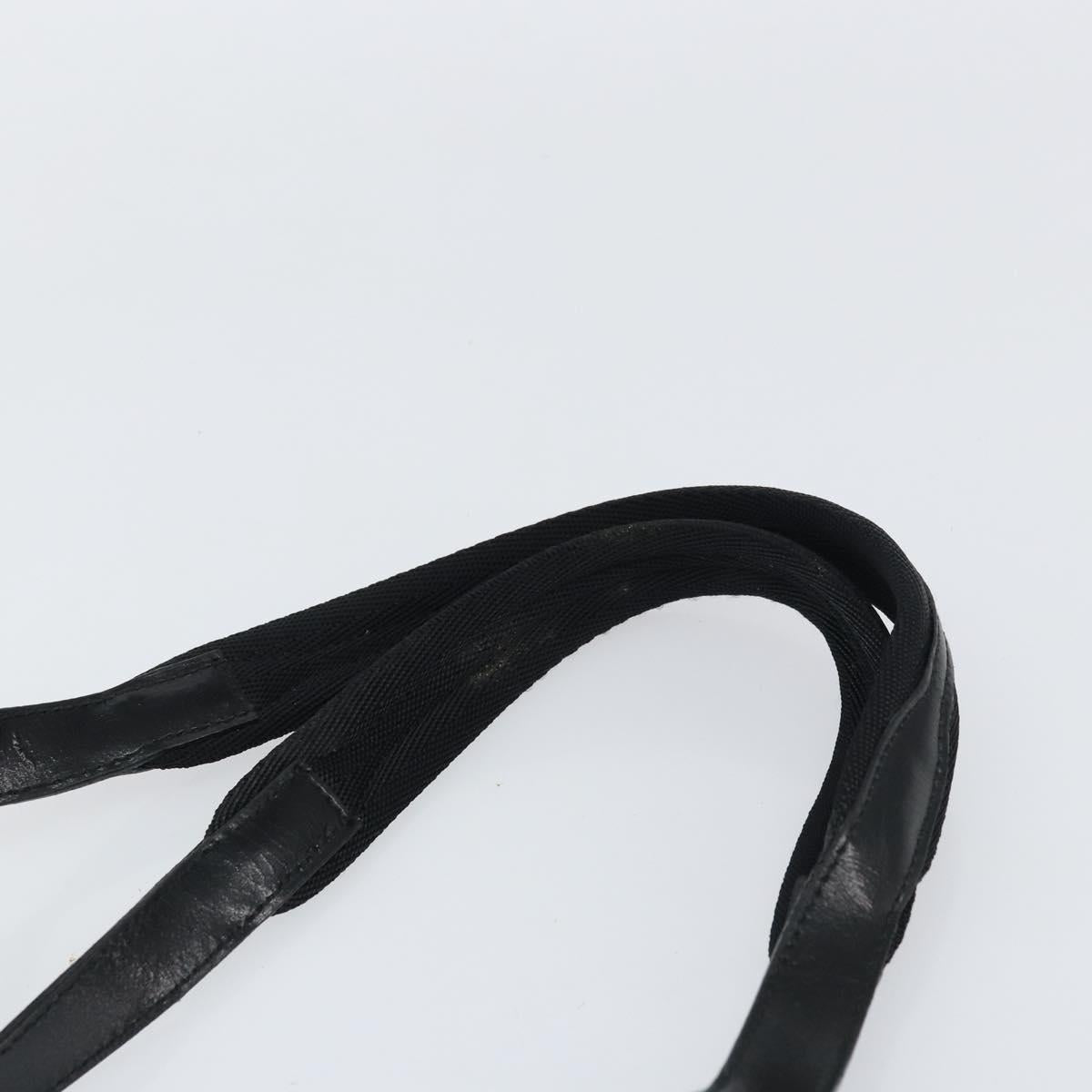 PRADA Tote Bag Nylon Black Silver Auth 151531