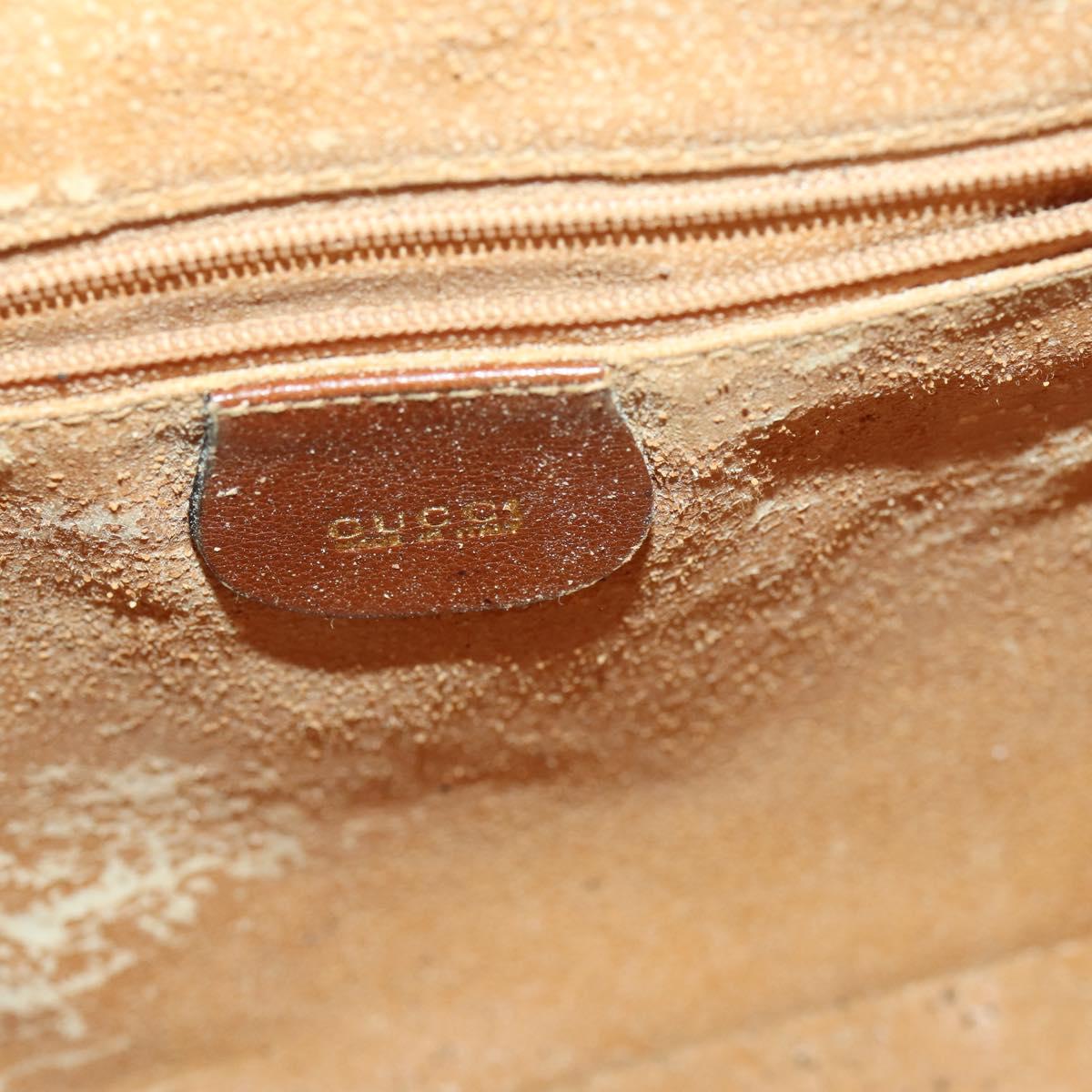 GUCCI Bamboo Shoulder Bag Leather 2way Brown Gold 001 2113 1638 Auth 151532