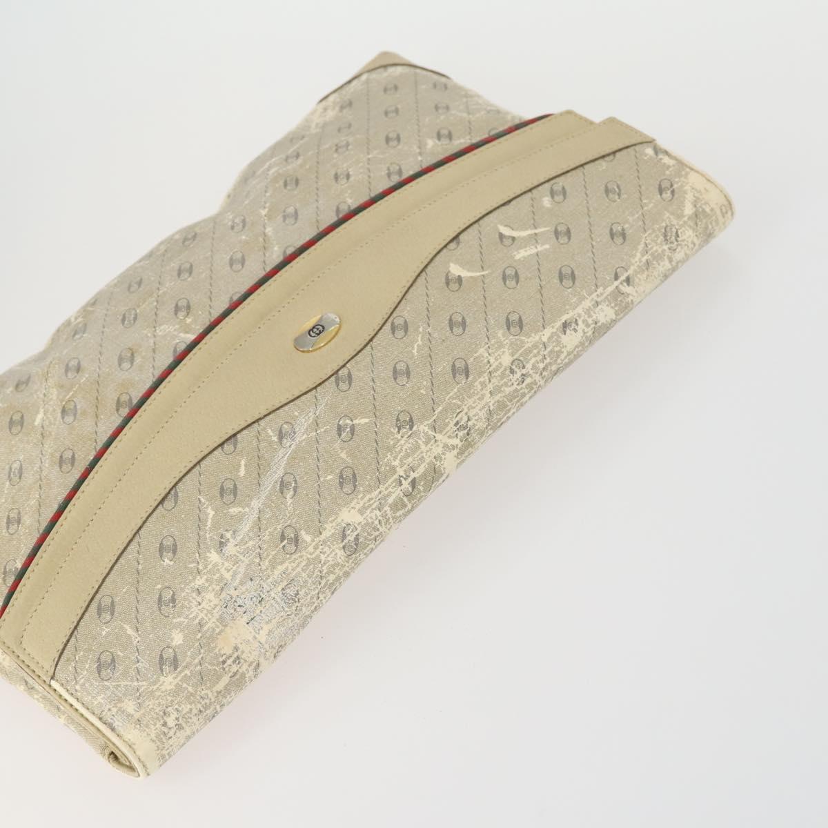 GUCCI GG Supreme Clutch Bag PVC 4 Set Beige Auth 151535