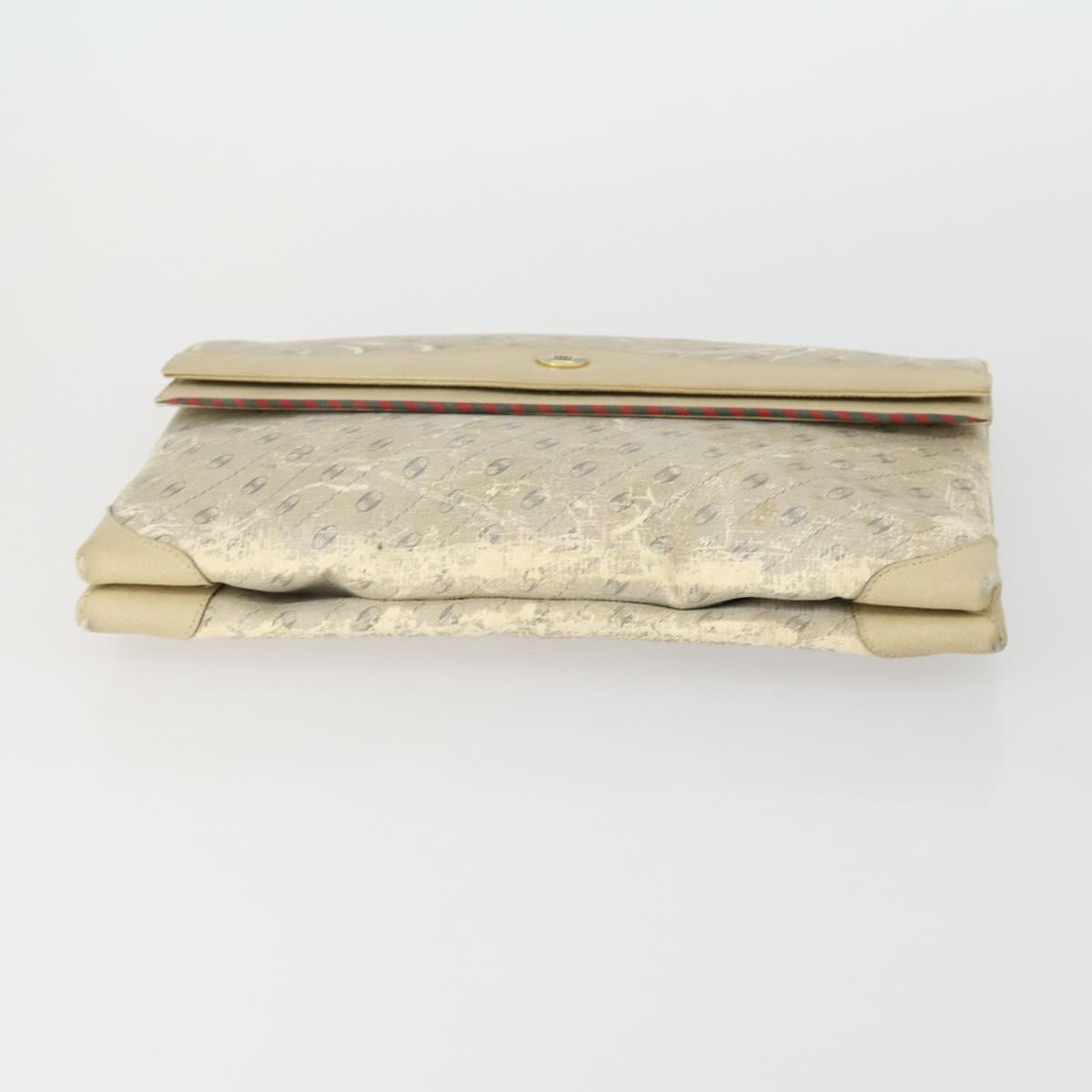 GUCCI GG Supreme Clutch Bag PVC 4 Set Beige Auth 151535