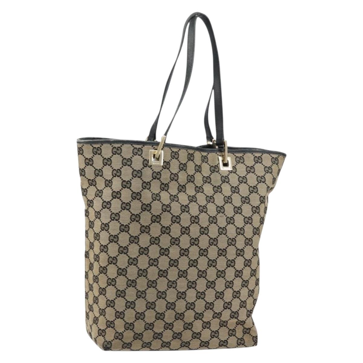 GUCCI GG Canvas Tote Bag Beige Gold 002 1098 Auth 151536