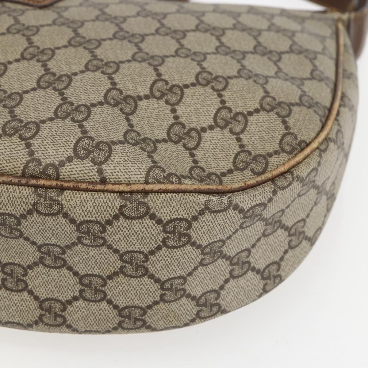 GUCCI GG Supreme Web Sherry Line Bag PVC Beige Gold 001 256 0719 Auth 151537