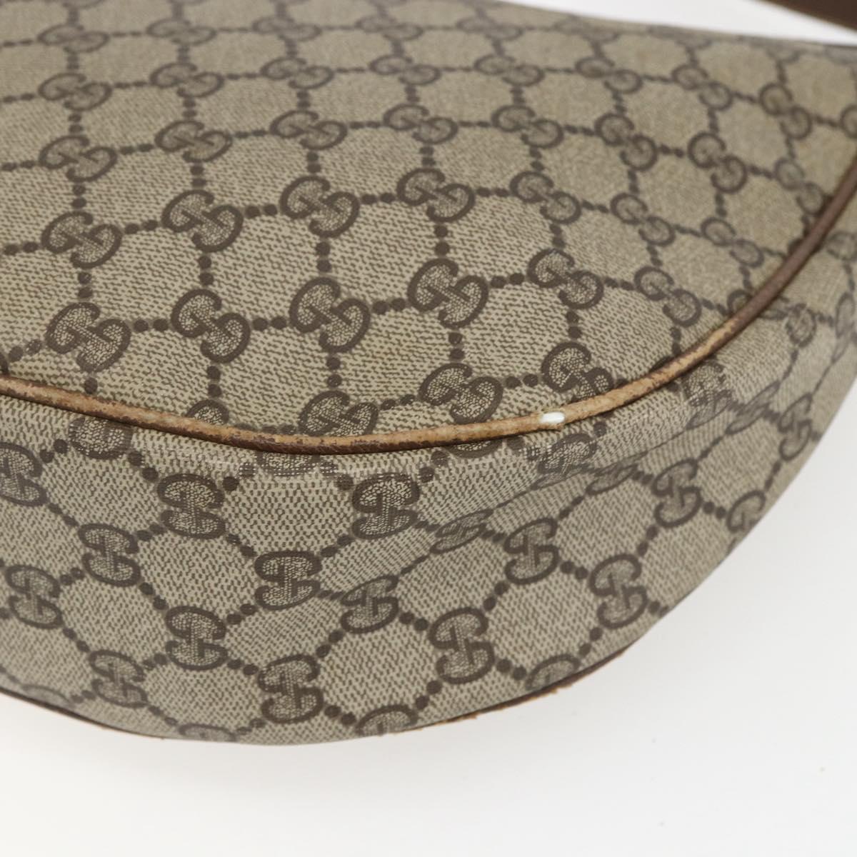 GUCCI GG Supreme Web Sherry Line Bag PVC Beige Gold 001 256 0719 Auth 151537