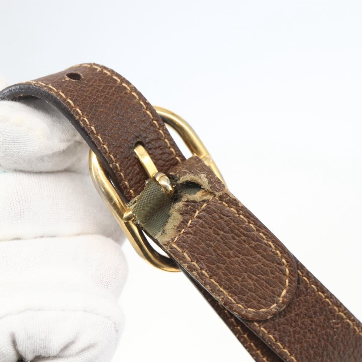 GUCCI GG Supreme Web Sherry Line Bag PVC Beige Gold 001 256 0719 Auth 151537