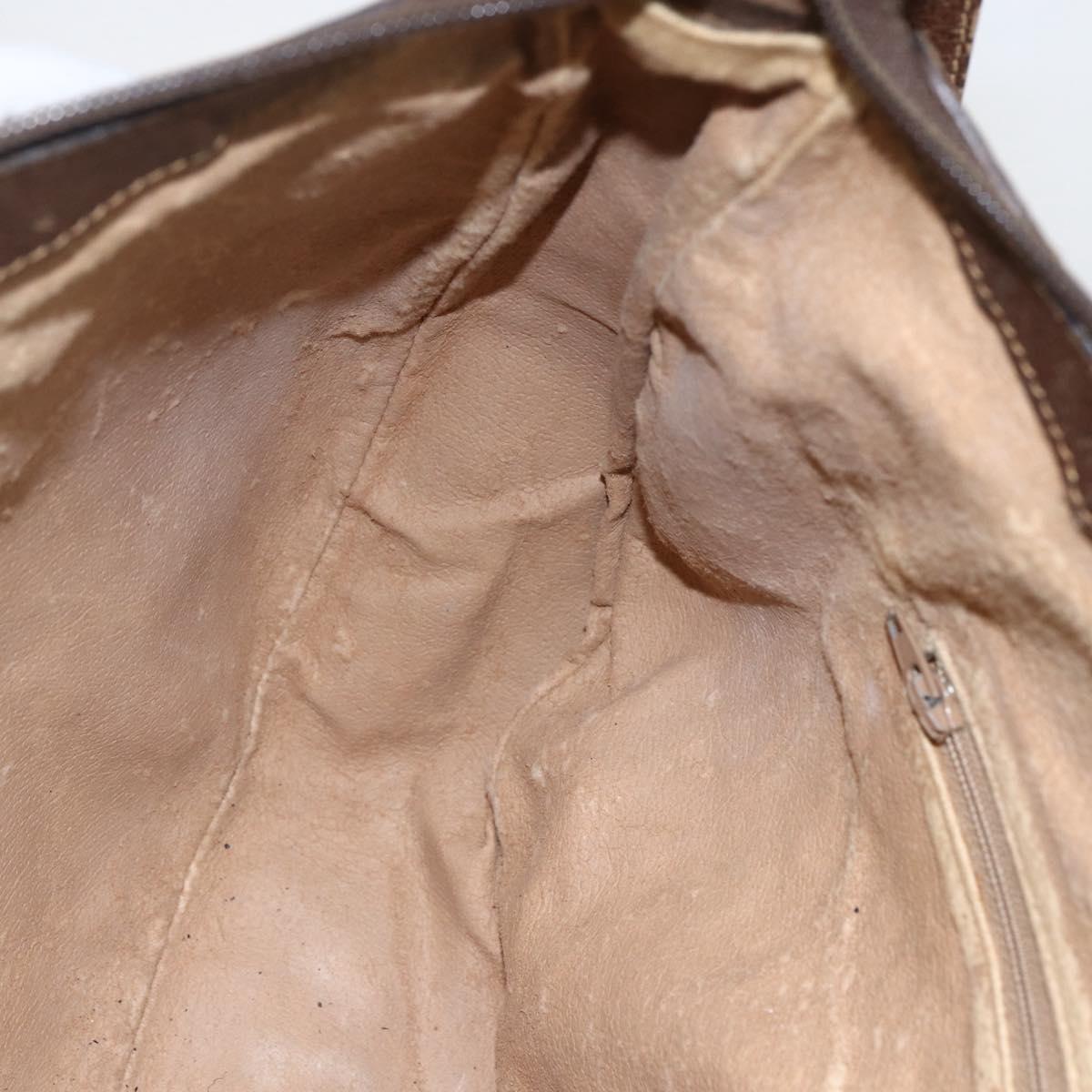 GUCCI GG Supreme Web Sherry Line Bag PVC Beige Gold 001 256 0719 Auth 151537