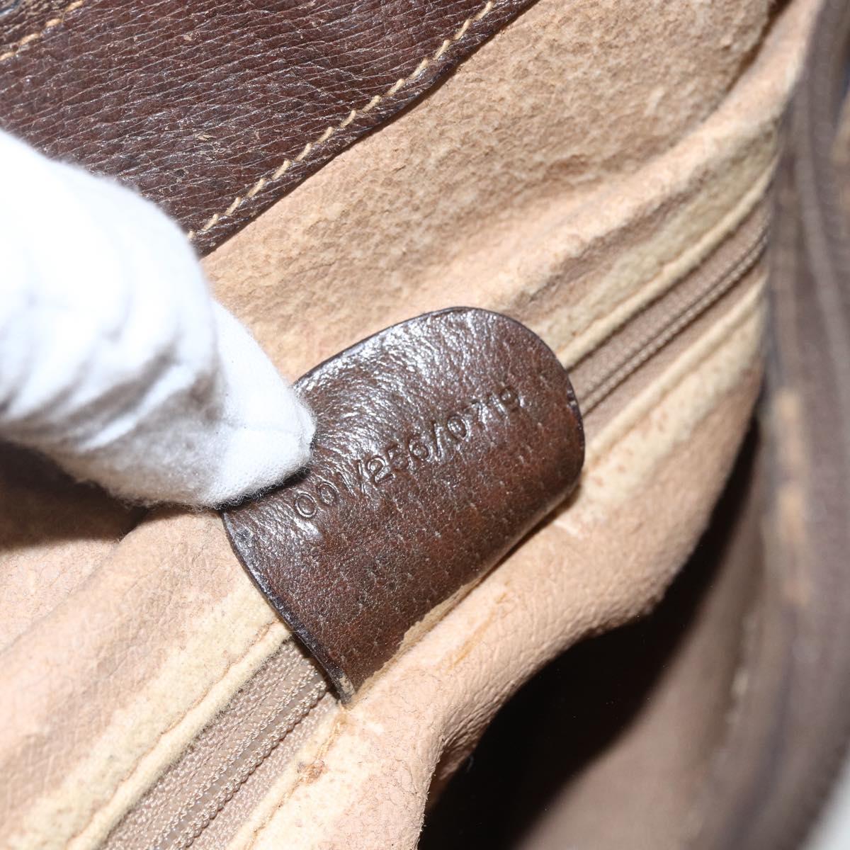 GUCCI GG Supreme Web Sherry Line Bag PVC Beige Gold 001 256 0719 Auth 151537