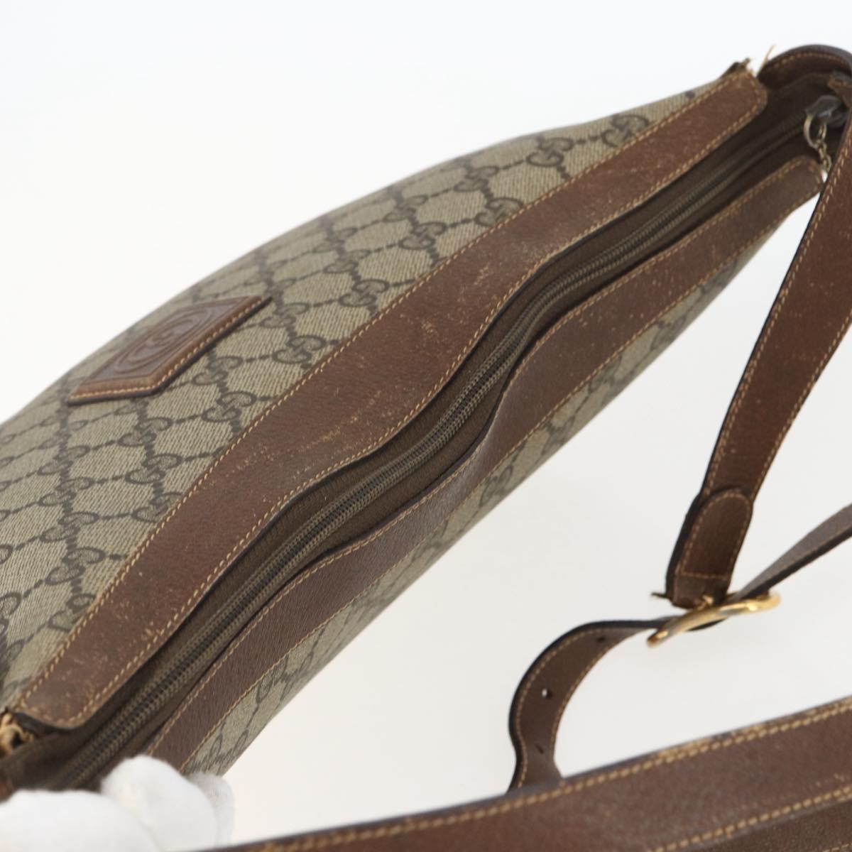 GUCCI GG Supreme Web Sherry Line Bag PVC Beige Gold 001 256 0719 Auth 151537