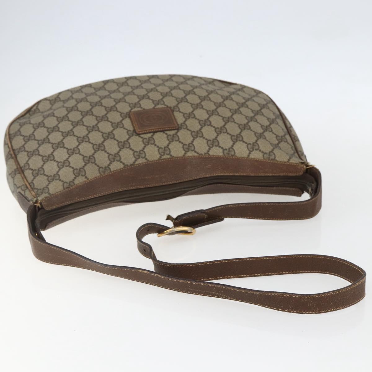 GUCCI GG Supreme Web Sherry Line Bag PVC Beige Gold 001 256 0719 Auth 151537