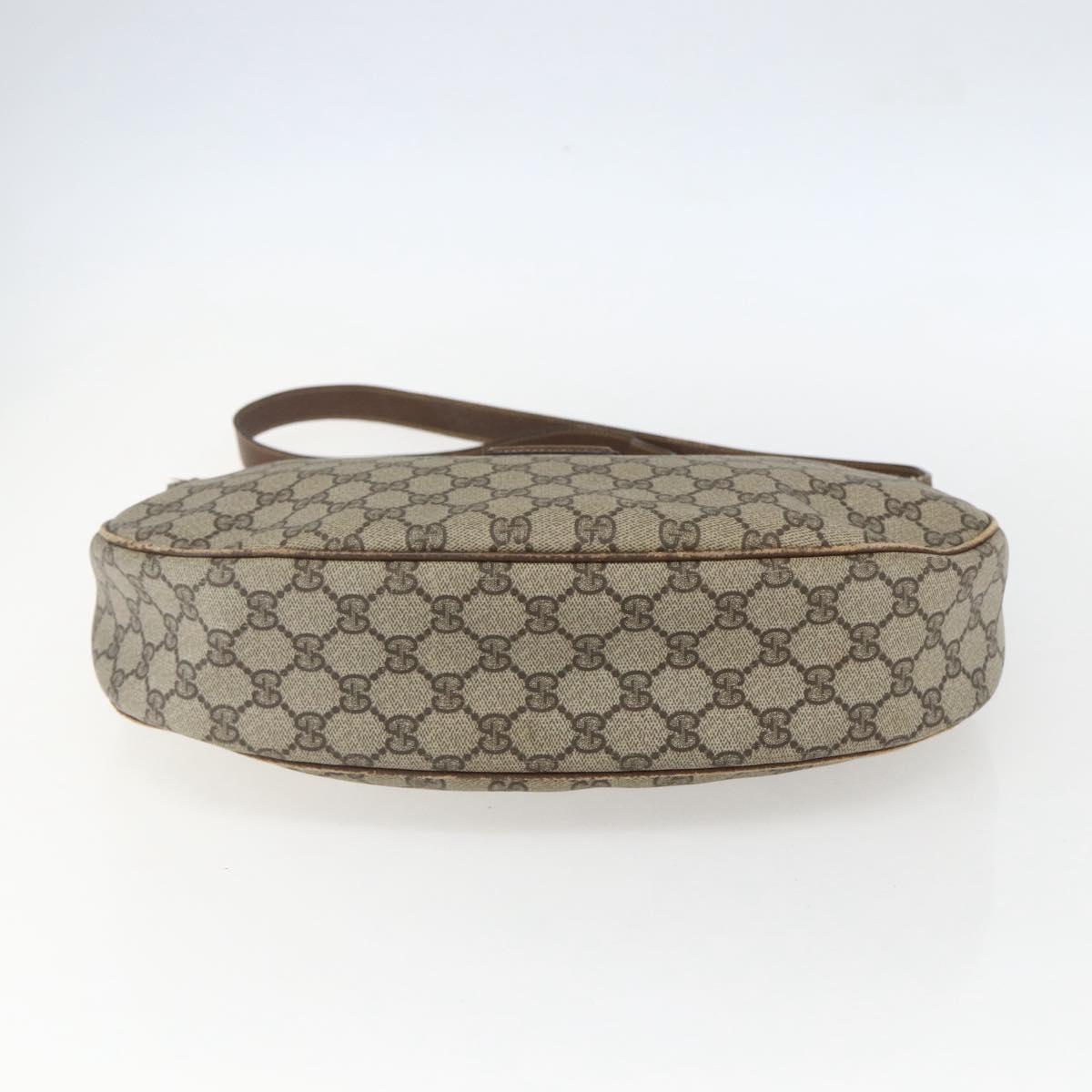 GUCCI GG Supreme Web Sherry Line Bag PVC Beige Gold 001 256 0719 Auth 151537