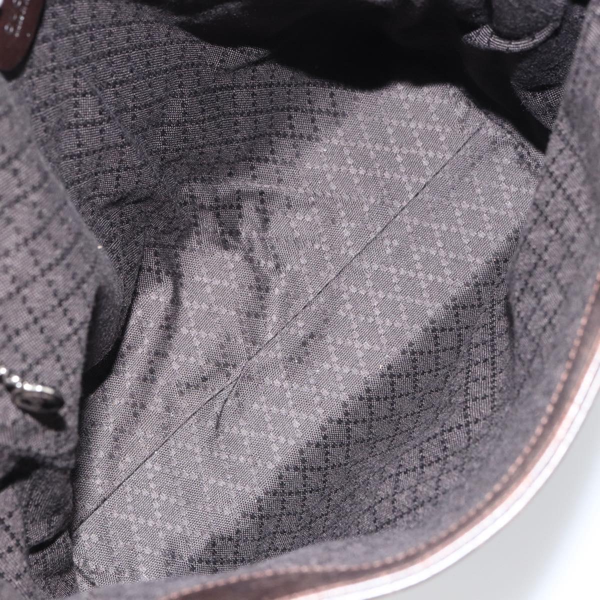 GUCCI Tote Bag Canvas Brown Silver 002 1705 0405 Auth 151538