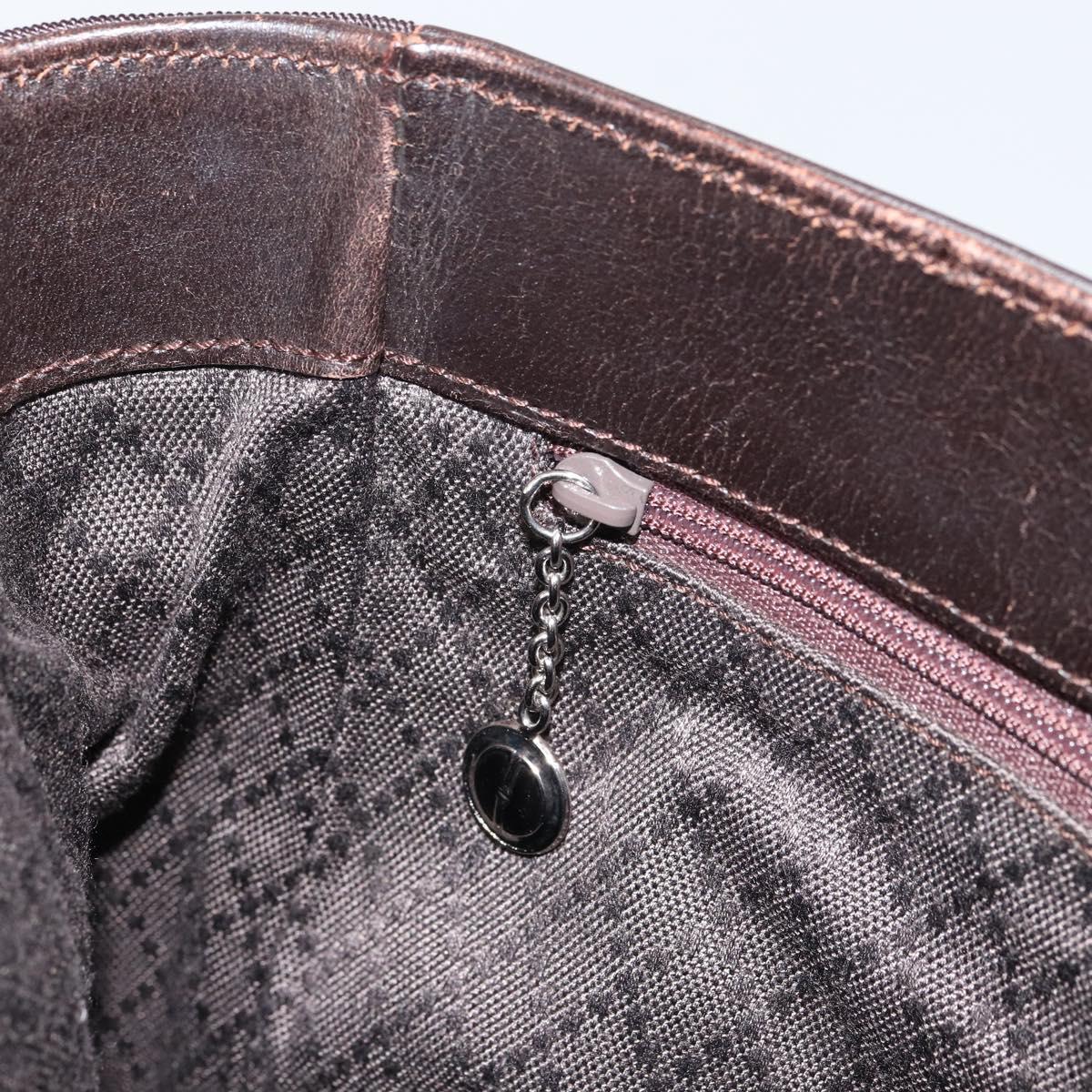 GUCCI Tote Bag Canvas Brown Silver 002 1705 0405 Auth 151538