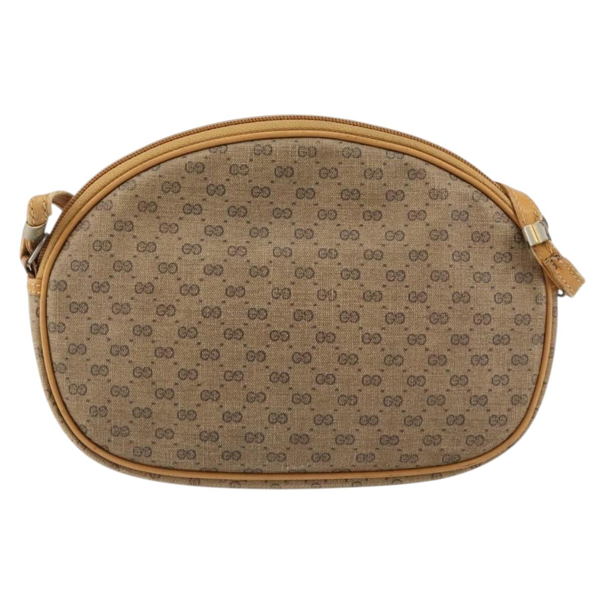 GUCCI Micro GG Supreme Shoulder Bag PVC Beige Gold 007 89 1113 Auth 151541