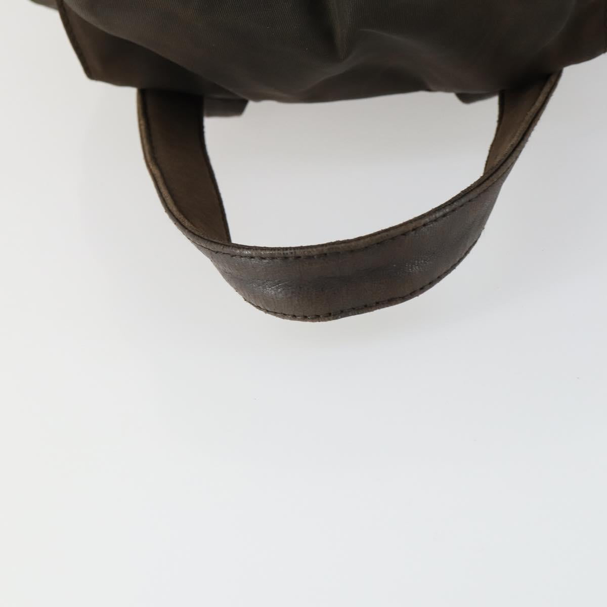PRADA Backpack Nylon Brown Silver Auth 151544