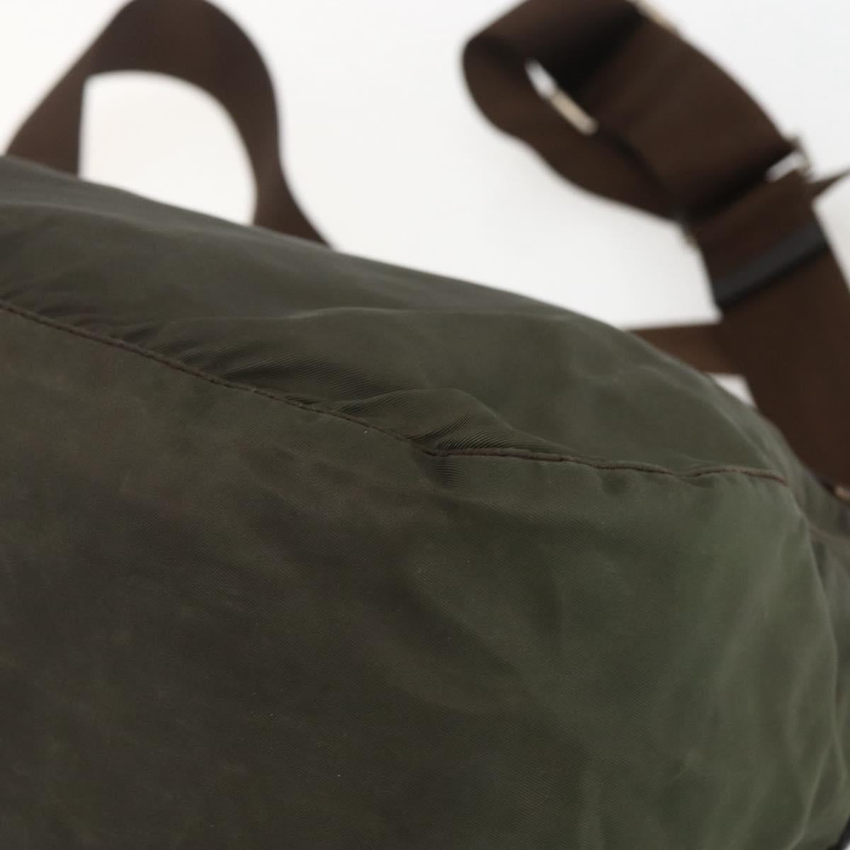PRADA Shoulder Bag Nylon Green Silver Auth 151545