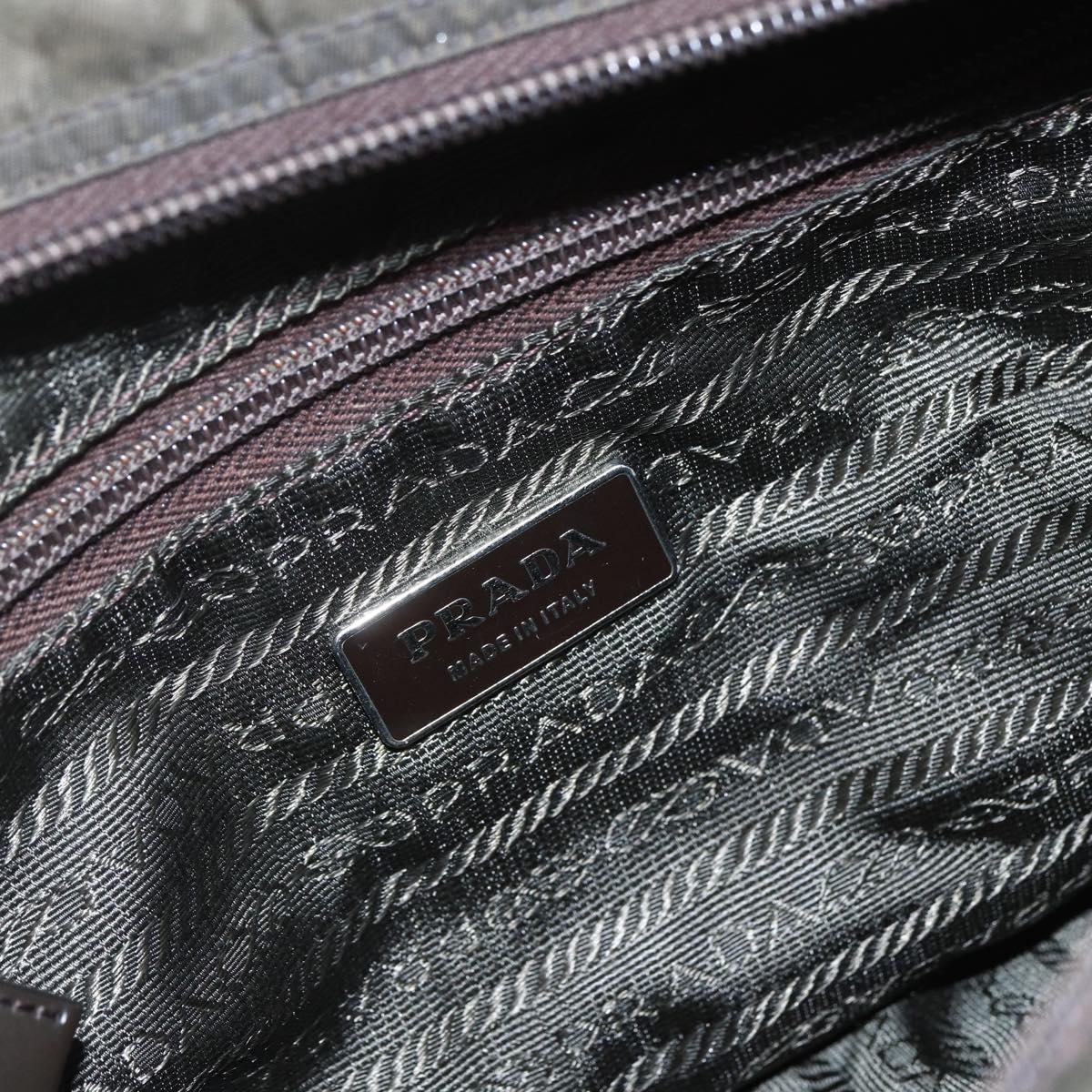 PRADA Shoulder Bag Nylon Green Silver Auth 151545