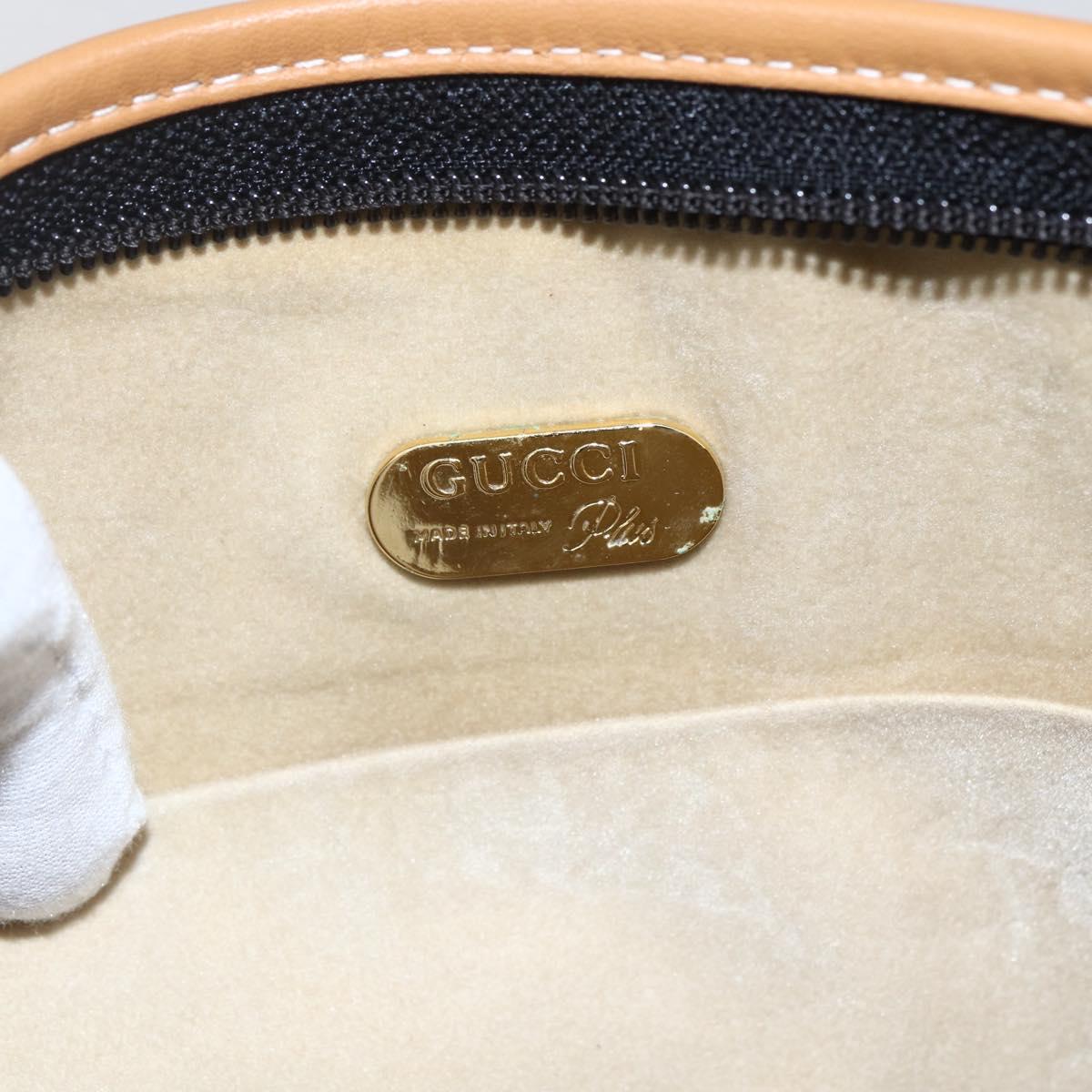 GUCCI Clutch Bag Leather Black Gold Auth 151548