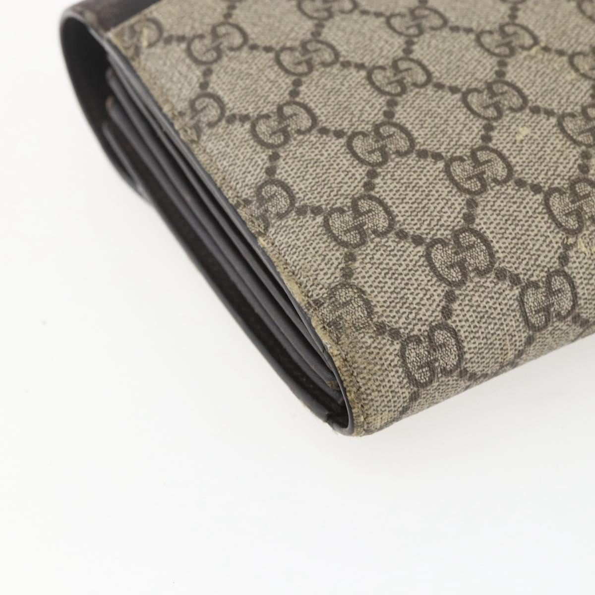 GUCCI GG Supreme Clutch Bag PVC Beige Gold 386852 Auth 151549