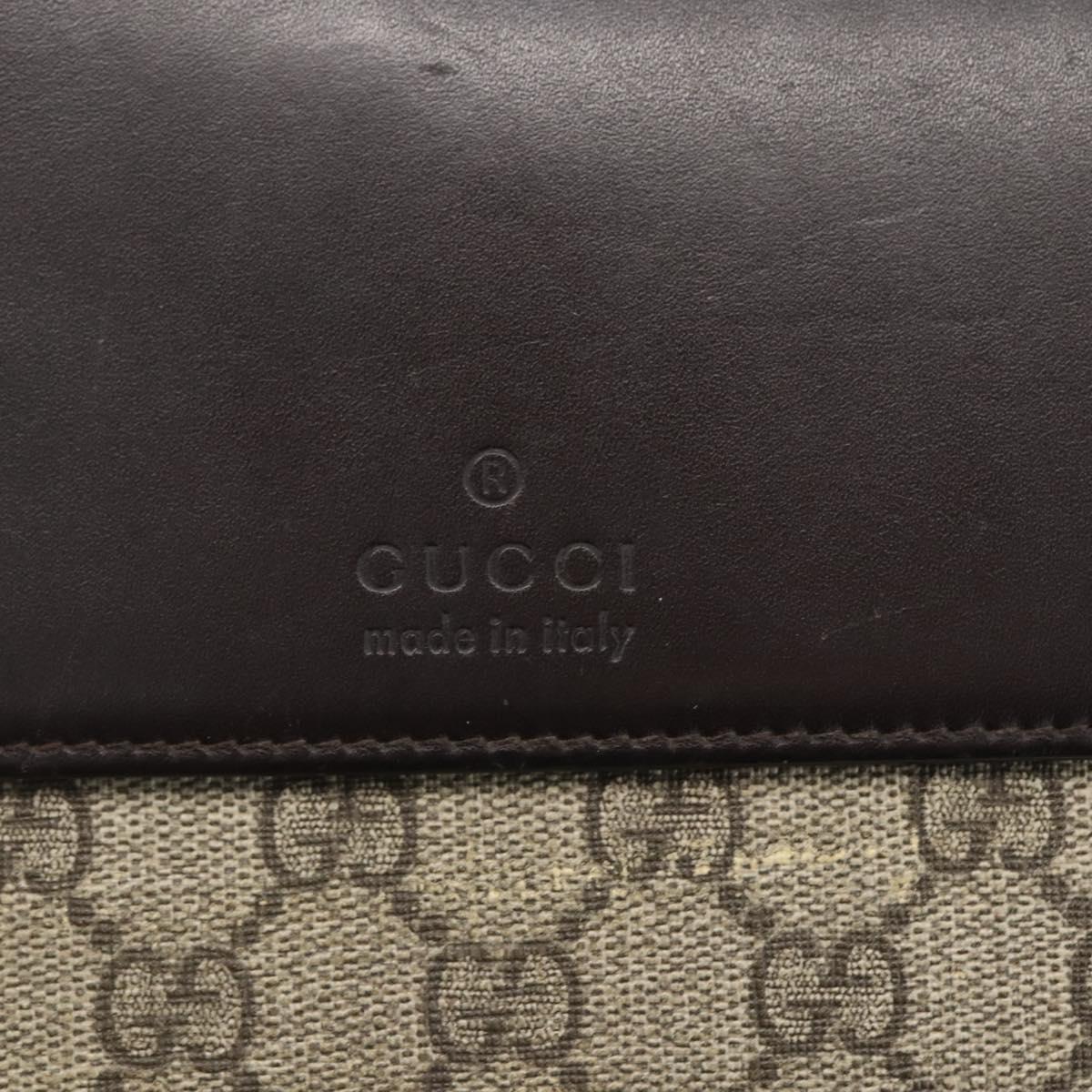 GUCCI GG Supreme Clutch Bag PVC Beige Gold 386852 Auth 151549