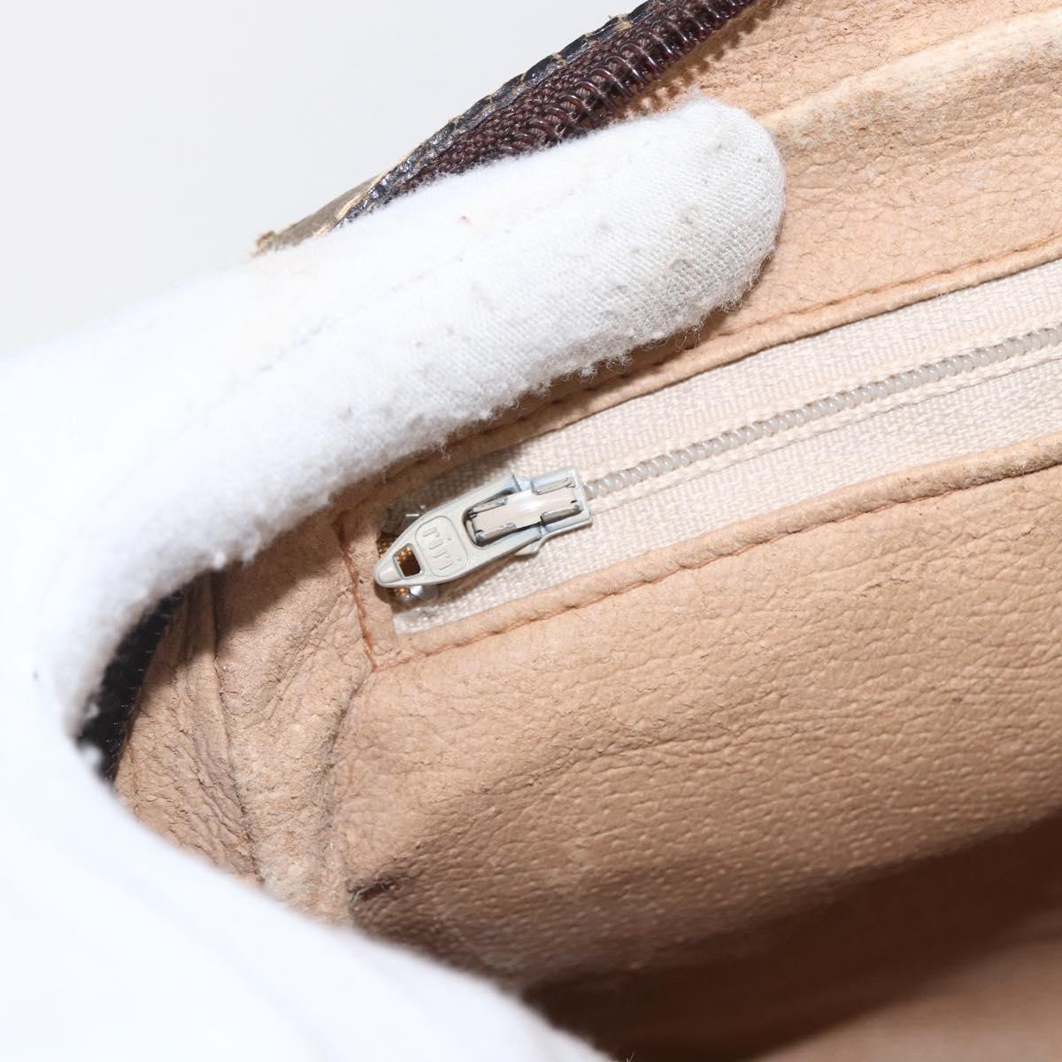 GUCCI GG Plus Supreme Shoulder Bag PVC Leather Beige Gold Auth 151550