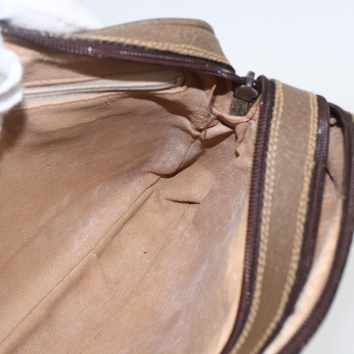 GUCCI GG Plus Supreme Shoulder Bag PVC Leather Beige Gold Auth 151550