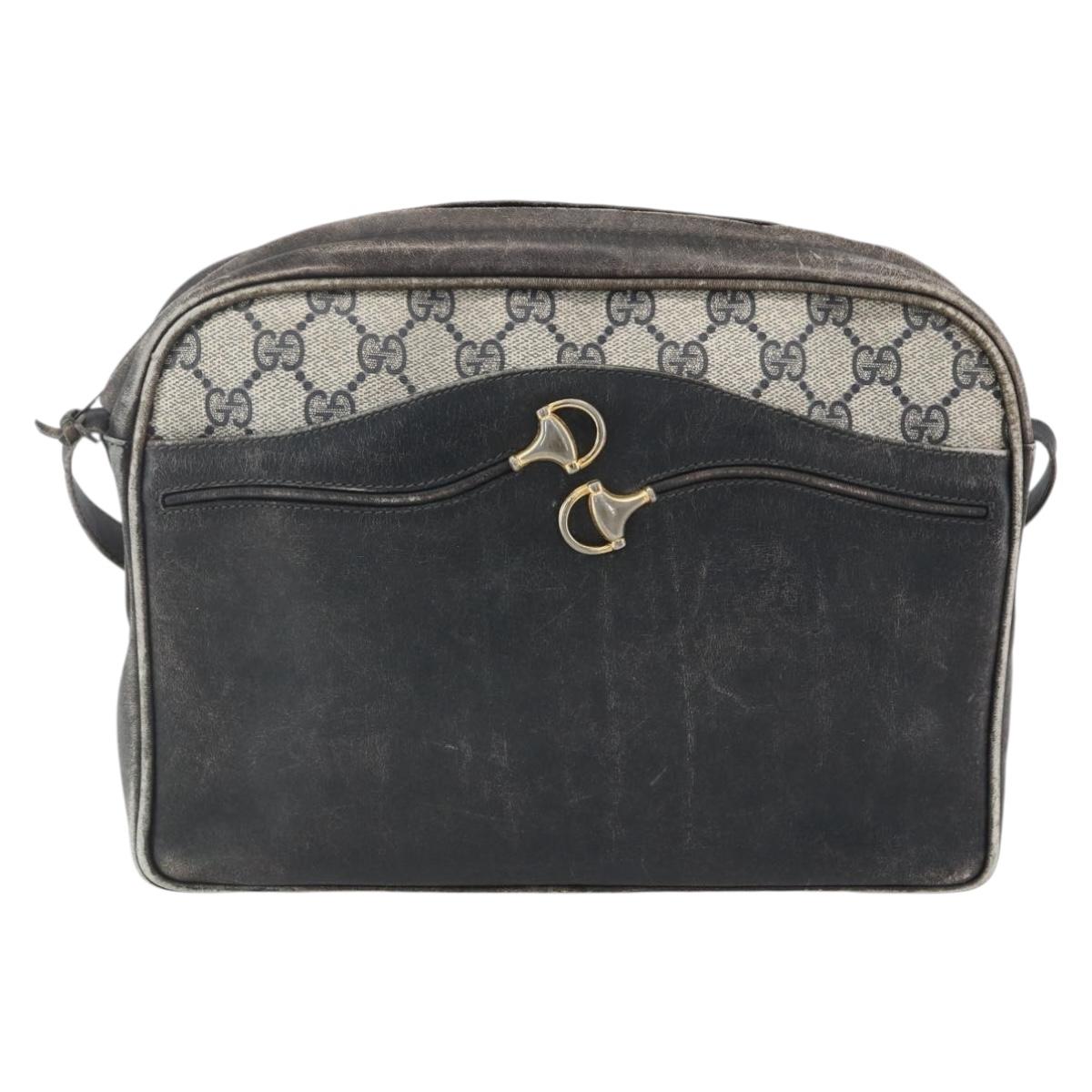 GUCCI GG Supreme Shoulder Bag PVC Navy Auth 151552