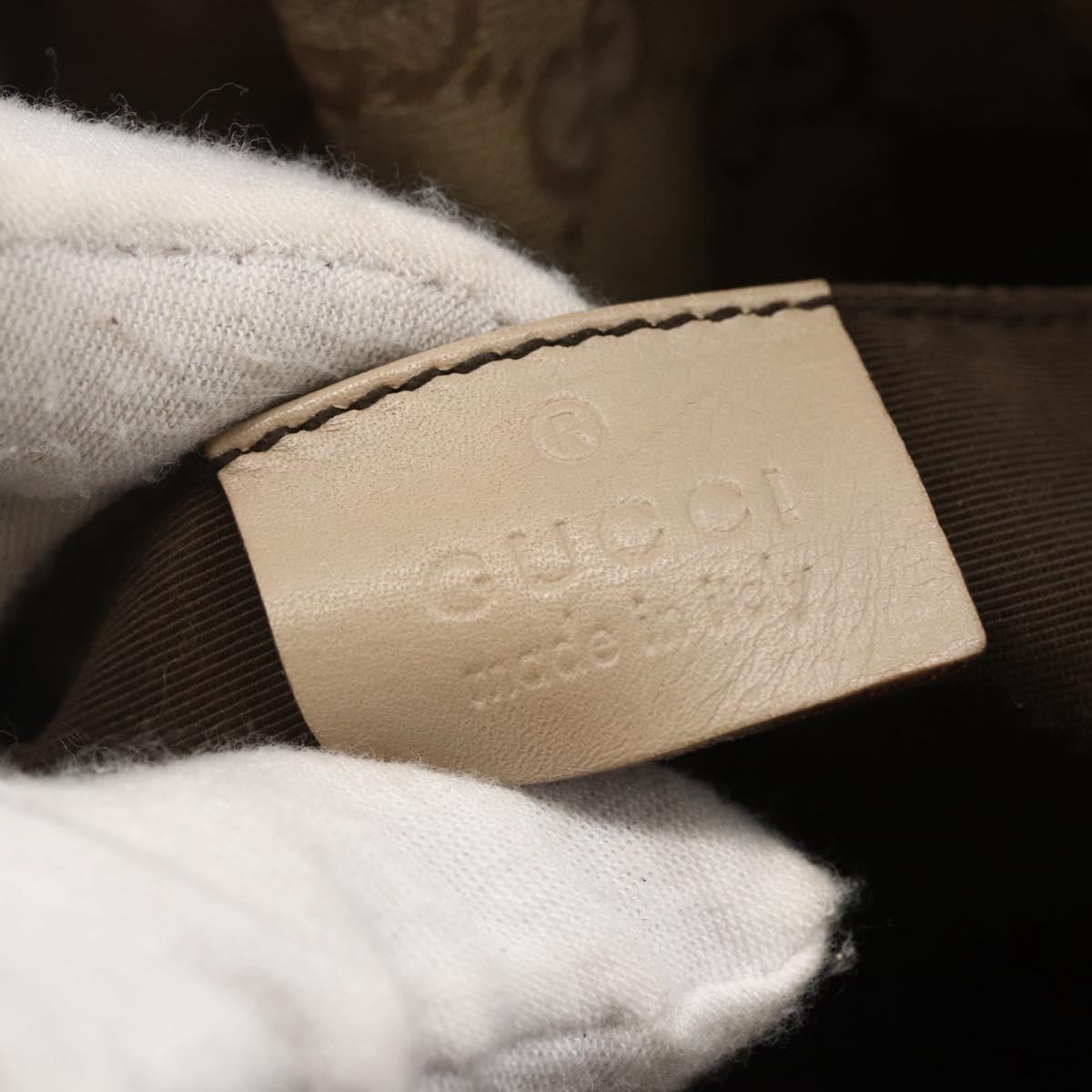 GUCCI GG Canvas Bamboo Shoulder Bag Beige Gold Auth 151554