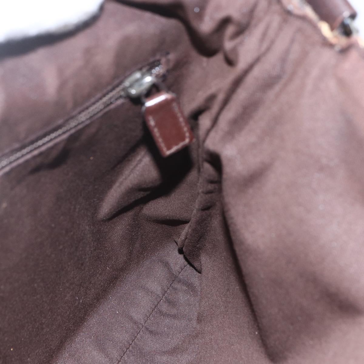 GUCCI GG Canvas Shoulder Bag Beige Silver 145857 Auth 151556