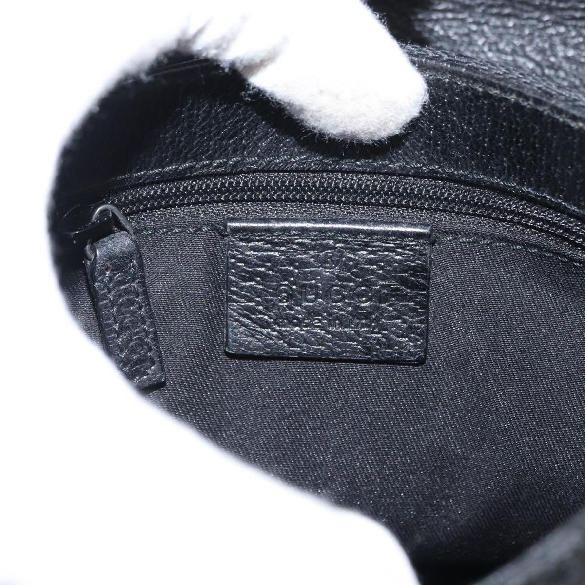 GUCCI GG Canvas Waist Bag Black Silver 131236 Auth 151557