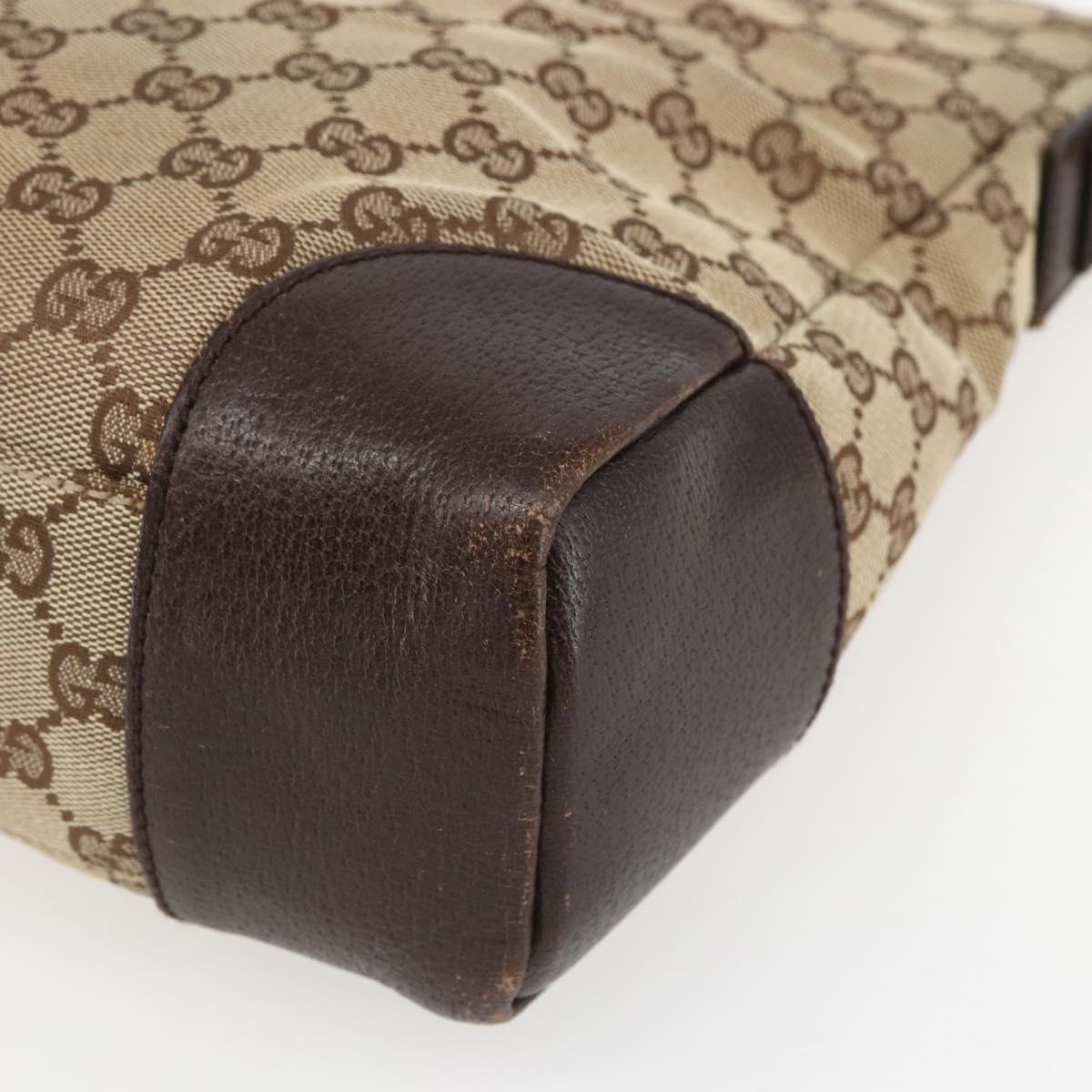 GUCCI GG Canvas Shoulder Bag Beige Silver 110054 Auth 151560