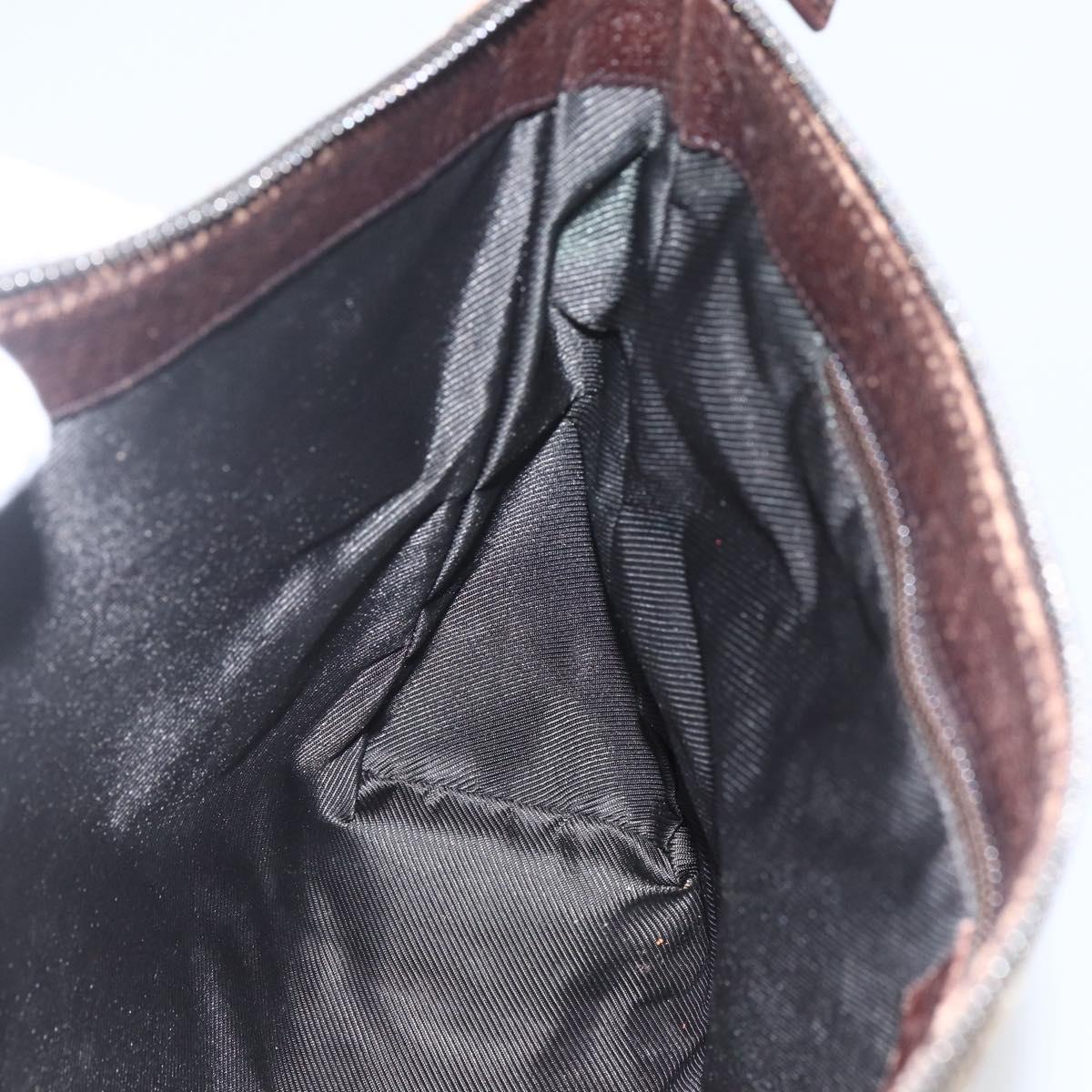 GUCCI GG Canvas Shoulder Bag Beige Silver 110054 Auth 151560