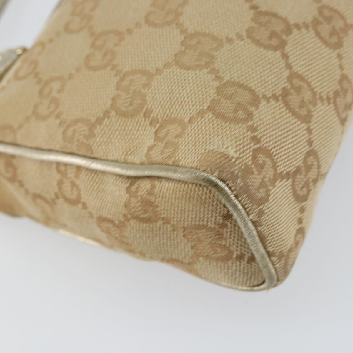 GUCCI GG Canvas Hand Bag Beige Gold 145750 Auth 151563