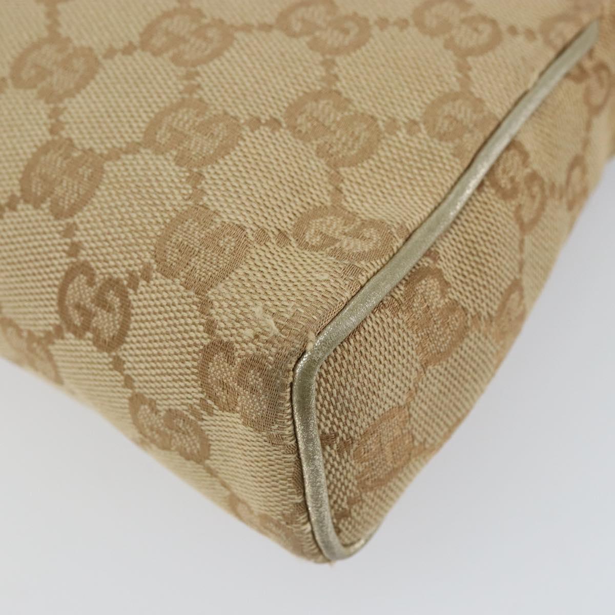 GUCCI GG Canvas Hand Bag Beige Gold 145750 Auth 151563