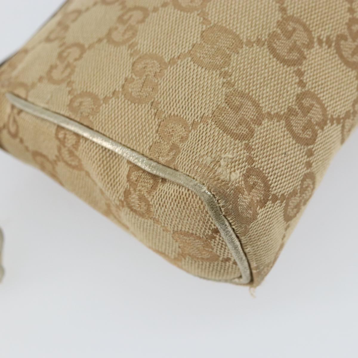 GUCCI GG Canvas Hand Bag Beige Gold 145750 Auth 151563